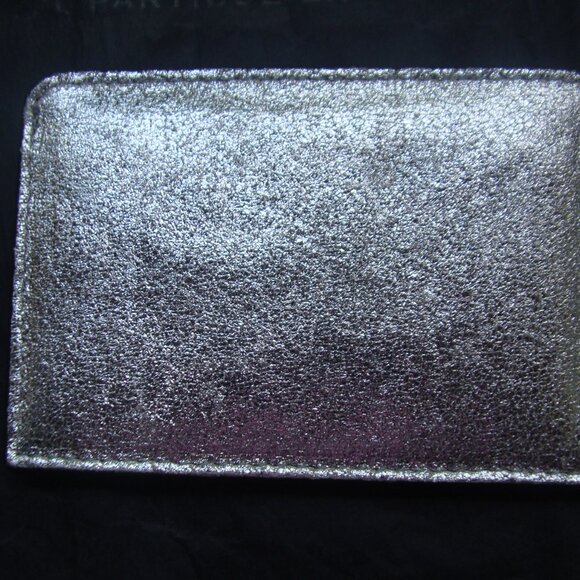 New Women's Iro Paris Credit Card Case, Silver Leather, Size 4 " X 2,8 " - Picture 7 of 7